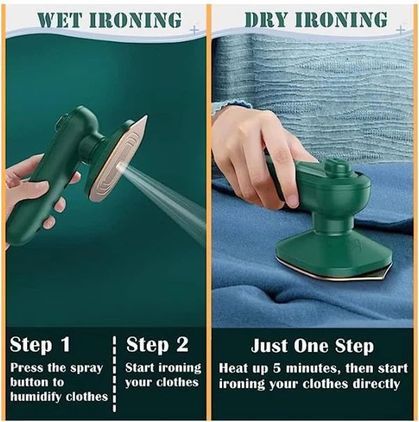 Portable Mini Ironing Machine UAE – 2-in-1 Travel Steam & Dry Iron with Spray | Compact Handheld Garment Steamer 302°F