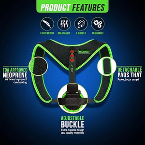 Magnetic Posture Corrector Belt – Back Support Brace for Neck Hump, Shoulder Alignment & Upper Back Pain Relief